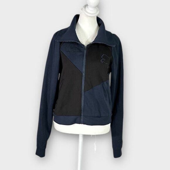 PUMA X Goop Track Jacket Women's Small Blue Black Full Zip Long Sleeve Pockets - Picture 2 of 11